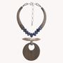 Bijoux - Collier plastron pendantif ébène gris - Skala - NATURE BIJOUX