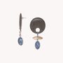 Bijoux - Boucles d'oreilles poussoir top ébène gris grand modèle - Skala - NATURE BIJOUX