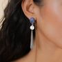 Bijoux - Boucles d'oreilles poussoir pendent goutte ébène gris - Skala - NATURE BIJOUX