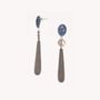 Bijoux - Boucles d'oreilles poussoir pendent goutte ébène gris - Skala - NATURE BIJOUX