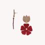 Jewelry - Brown lip post earrings with red flower pendant - Son Jardin - NATURE BIJOUX