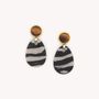 Bijoux - Boucles d'oreilles poussoir pampille zèbre - Zebra - NATURE BIJOUX