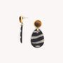 Bijoux - Boucles d'oreilles poussoir pampille zèbre - Zebra - NATURE BIJOUX