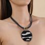 Bijoux - Collier petit pendentif rond - Zebra - NATURE BIJOUX