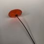 Floral decoration - Small Glass Flower For Outside In Orange On Flexible Stem - CARNEOL GLASS
