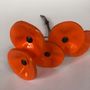 Floral decoration - Small Glass Flower For Outside In Orange On Flexible Stem - CARNEOL GLASS