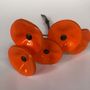 Floral decoration - Small Glass Flower For Outside In Orange On Flexible Stem - CARNEOL GLASS