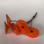 Floral decoration - Small Glass Flower For Outside In Orange On Flexible Stem - CARNEOL GLASS