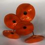 Floral decoration - Small Glass Flower For Outside In Orange On Flexible Stem - CARNEOL GLASS