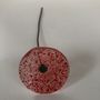 Floral decoration - Small Glass Flower in Transp.-Red On Flexible stem - CARNEOL GLASS