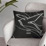Tissus pour extérieurs - Coussin d'extérieur Black Colombes 60 x 60 - Design by BRASS - ARTDECORIS