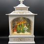 Other Christmas decorations - White Antique LED Snow Globe Lantern – Santa’s Village - BLUE STAR B.V.