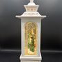 Other Christmas decorations - White Antique LED Snow Globe Lantern – Santa’s Village - BLUE STAR B.V.