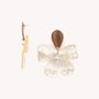 Bijoux - Boucles d'oreilles poussoir grand modèle fleur nacre dorée - Fioria - NATURE BIJOUX