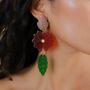 Bijoux - Boucles d'oreilles poussoir 3 éléments grand modèle - Son Jardin - NATURE BIJOUX