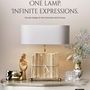 Table lamps - The BookLovers' Light with circular shade & book holder - FRIBE FORM®