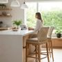 Outdoor kitchens - Teak and olefin rope bar armchair\" Lisa\” (H65/105 cm) - BALINAISA