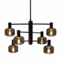 Ceiling lights - Arp 6-bulb chandelier black/smoke - DYBERG LARSEN