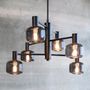 Ceiling lights - Arp 6-bulb chandelier black/smoke - DYBERG LARSEN