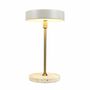 Table lamps - MOONLIGHT beige, brass, travertine LED rechargeable table lamp - DYBERG LARSEN