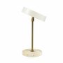 Table lamps - MOONLIGHT beige, brass, travertine LED rechargeable table lamp - DYBERG LARSEN
