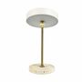 Table lamps - MOONLIGHT beige, brass, travertine LED rechargeable table lamp - DYBERG LARSEN