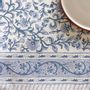 Table linen - Blockprinted cotton tablecloth, 160 x 250 cm - MAISON LILO