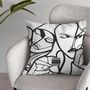 Fabric cushions - White Elongi Decorative Pillow 45 x 45 - Design by BRASS - ARTDECORIS