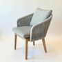Lawn armchairs - Teak chair with gray straps - CHT22 - BALINAISA