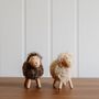 Nativity scenes and santons - Wooden Brown Fluffy Sheep - WE LOVE SEASONS