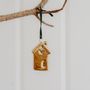 Christmas garlands and baubles - Ceramic Gold Christmas Hanging House - WE LOVE SEASONS