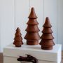 Christmas table settings - Wooden Small Brown Christmas Tree - WE LOVE SEASONS