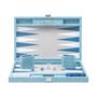 Objets de décoration - Jeu de Backgammon Bleu - Cuir Vegan Alligator - Medium - VIDO LUXURY BOARD GAMES