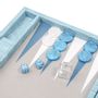 Objets de décoration - Jeu de Backgammon Bleu - Cuir Vegan Alligator - Medium - VIDO LUXURY BOARD GAMES