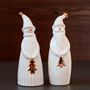 Christmas table settings - Ceramic White and Gold Santa - WE LOVE SEASONS