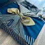 Gifts - Reusable Gift Wrap – Golden Hen Blue - CARÉDEAU PAPIER CADEAU RÉUTILISABLE