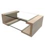 Coffee tables - MANILA Coffee Table in Natural Travertine Marble and Glass - MEDDEL