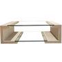 Coffee tables - MANILA Coffee Table in Natural Travertine Marble and Glass - MEDDEL