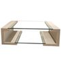 Coffee tables - MANILA Coffee Table in Natural Travertine Marble and Glass - MEDDEL