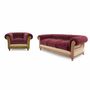 Canapés pour collectivités - Chesterfield Essence Bordeaux Plus | Canapé - CREARTE COLLECTIONS
