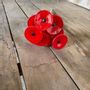 Garden accessories - Round small glass flower for outdoor use in red colour - CARNEOL GLASS