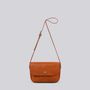 Sacs et cabas - Barney - Sac à bandoulière de taille moyenne en cuir brun grainé - MIMI BERRY