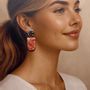 Jewelry - JANELLE Gold and Marbled Coral Shell Earrings - LES TRÉSORS DE CIA