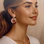 Jewelry - Pink Solar Heart” earrings | SELENA Coral Marble - LES TRÉSORS DE CIA