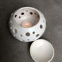 Decorative objects - Enamelled Stoneware Perfume Burner Candle Holder - LES POTERIES DE SWANE