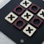 Gifts - Tic Tac Toe Game Board - Amaranth & Maple wood - SHALL WE PLAY A GAME?