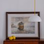 Ceiling lights - BULB - Minimalist Hemisphere Ceiling Lamp in Glass with Colored Cable - MOR