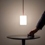 Suspensions - BULB - Petit plafonnier cylindrique en verre avec coloré câble - MOR