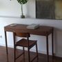 Office furniture and storage - FRONT – Minimalist Sideboard in Walnut Wood 160x40 - MOR