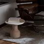 Coffee tables - PESO– Minimalist Round Side Table in Limestone, Medium - MOR